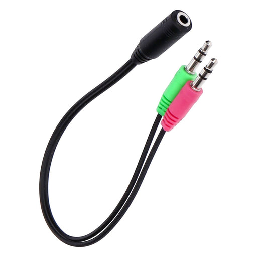 Produktbild USB-Kabel - Aswo Headset Adapter 3,5mmKlinkenbuchse auf 2x 3,5mm Klinkenstecker Mikro und LS  0,2m
