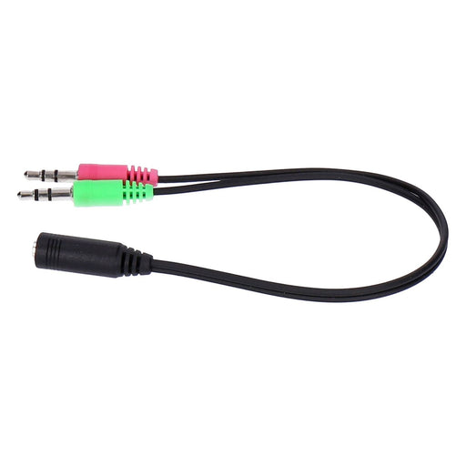 Produktbild USB-Kabel - Aswo Headset Adapter 3,5mmKlinkenbuchse auf 2x 3,5mm Klinkenstecker Mikro und LS  0,2m
