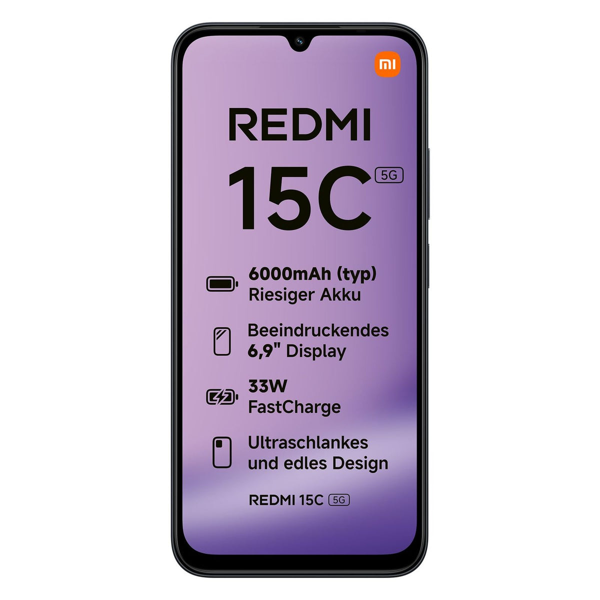 Produktbild Smartphone - Xiaomi REDMI 15C 5G Dual-SIM 128GB Midnight Black