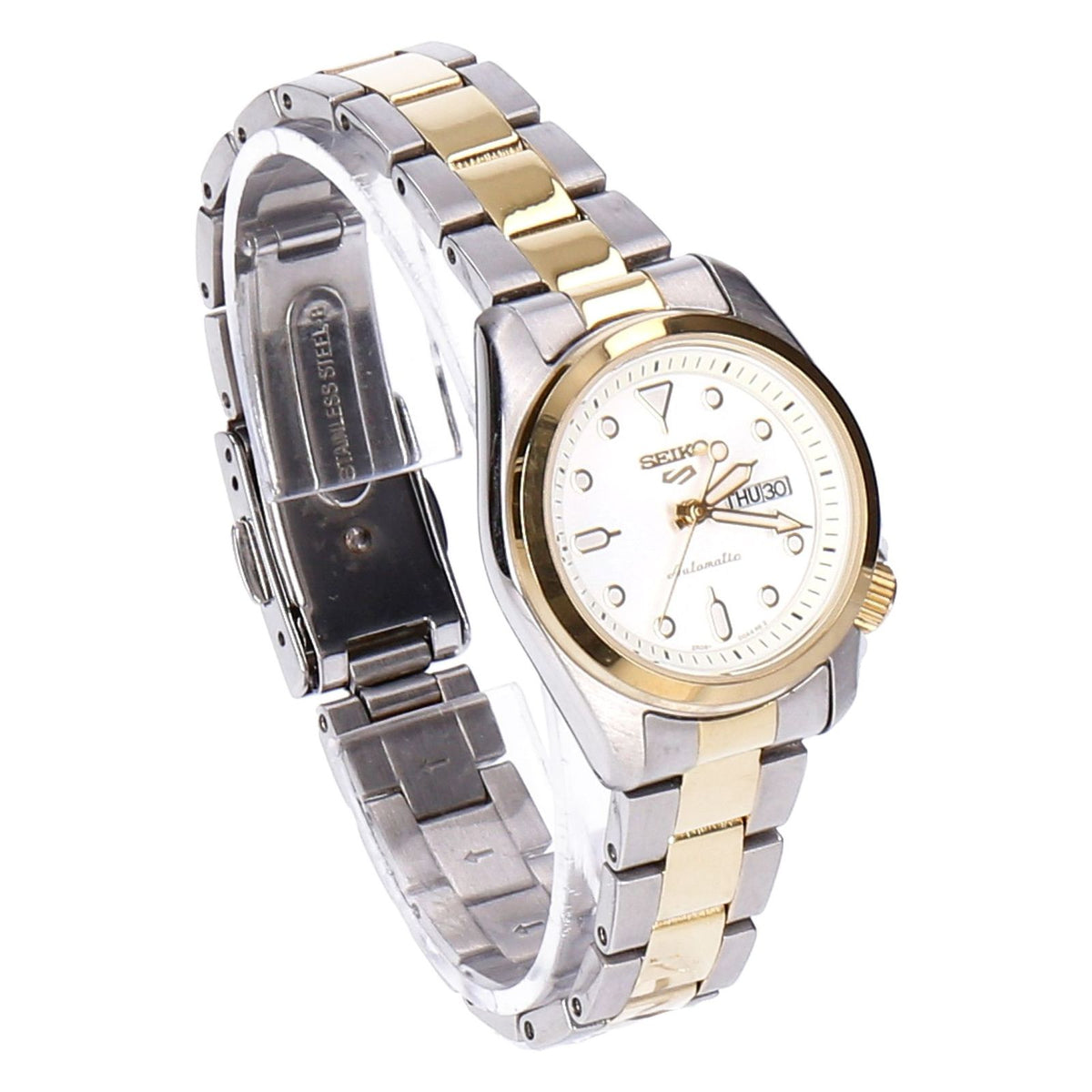 Produktbild Automatikuhr - Seiko 5 Sports Automatik Edelstahl Damen Armbanduh SRE004K1