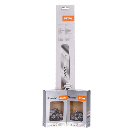 Produktbild Ohne Kategorie - Stihl KombiBox 2+1 Rollomatic E Führungsschiene 35 cm + 2x Sägekette Picco Micro 3/8" PM3
