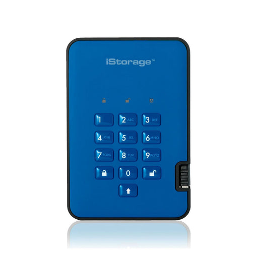 Produktbild externe HDD-Festplatte - iStorage diskAshur 2 ext. Festplatte 2TB blau USB 3.1 Gen1