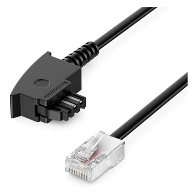 2m Routerkabel TAE-F auf RJ45 schwarz Kompatibel mit DSL ADSL VDSL
