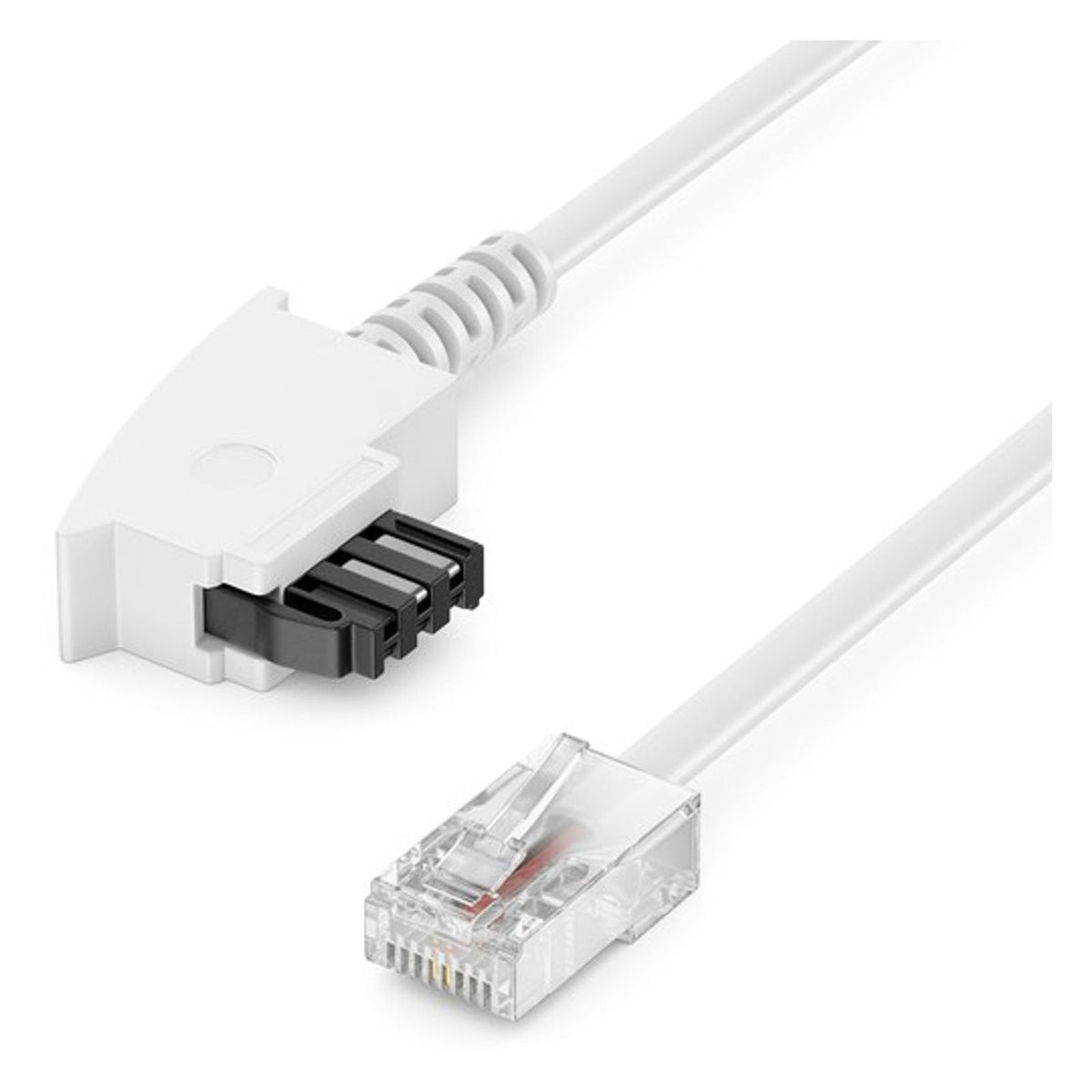 Produktbild Netzwerkkabel - deleyCON 0,5m Routerkabel TAE-F auf RJ45 weiß Kompatibel mit DSL ADSL VDSL
