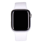 Apple Watch Series 8 41mm GPS + 4G Silber Edelstahlgenäuse mit Sportarmband Weiß