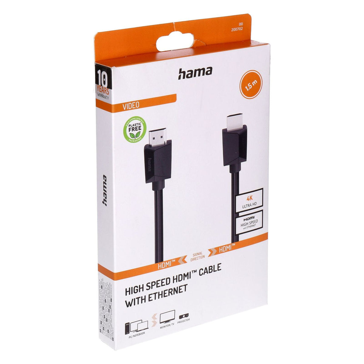Produktbild HDMI-Kabel - Hama High Speed HDMI Cable With Ethernet 1,5m schwarz