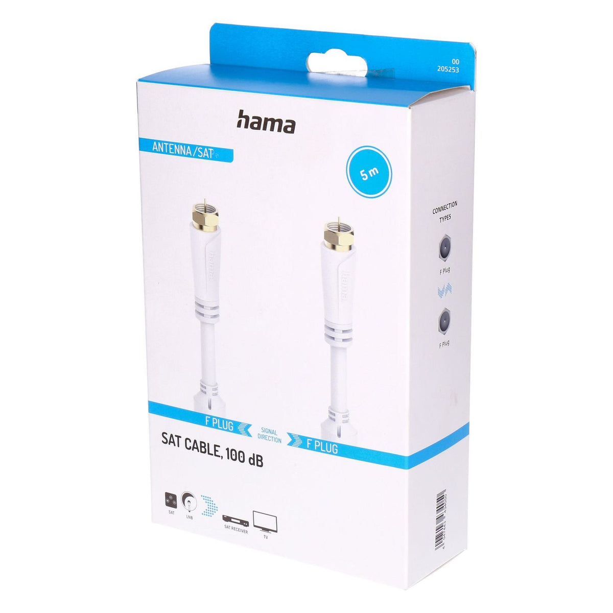 Produktbild SAT-Kabel - Hama  Sat Kabel 100dB  5m weiß