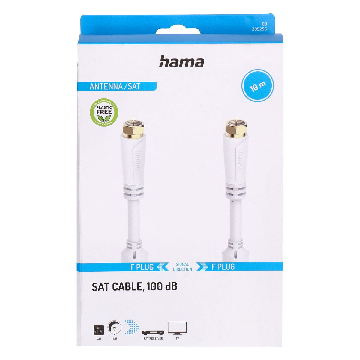 Produktbild SAT-Kabel - Hama Sat Kabel 100dB 10m weiß