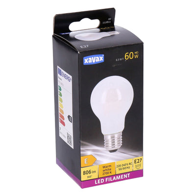 Xavax E27 LED Filament Birne Warmweiß 6.5W=60W 806lm