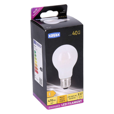 Xavax E27 LED Filament Birne Dimmbar warmweiß 4W=40W 470lm