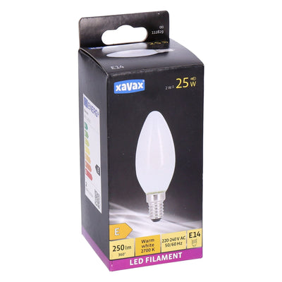 Xavax E14 LED Filament Kerze warmweiß 2W=25W 250lm