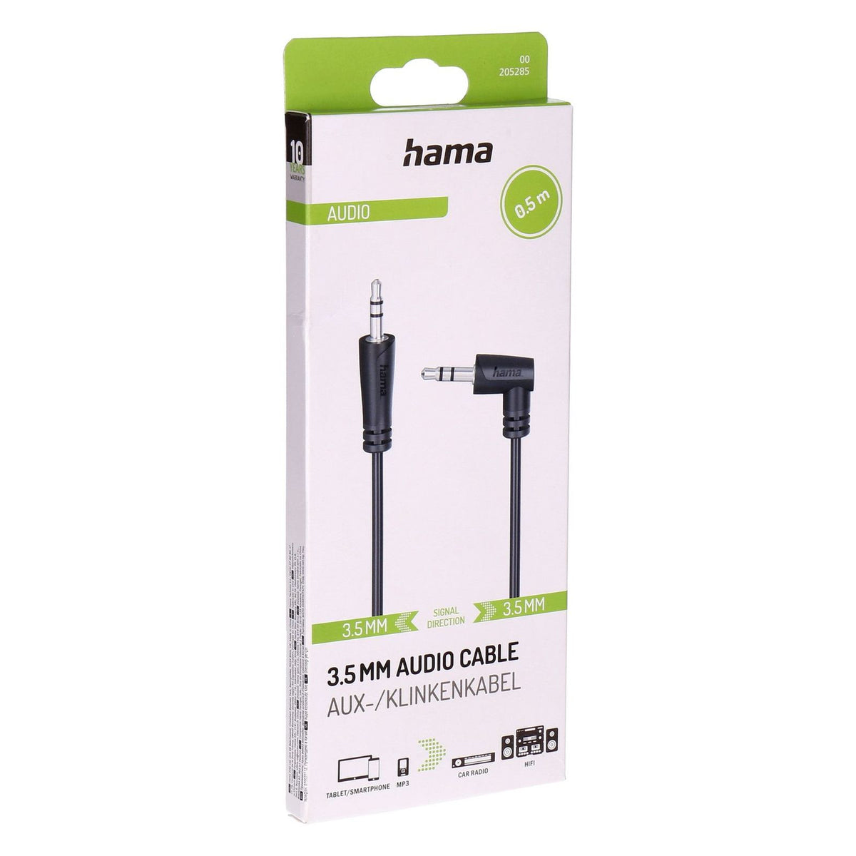 Produktbild Audio-Kabel - Hama 3,5MM Audio Kabel AUX-/Klinkenkabel 0,5m