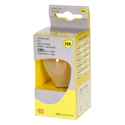 LED Tropfenlampe E14 2,5W 280lm warmweiß
