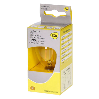 LED Tropfenlampe E14 2,5W 290lm warmweiß