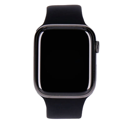 Watch Series 7 45mm GPS + 4G Graphit Edelstahlgehäuse mit Sportarmband Mitternacht
