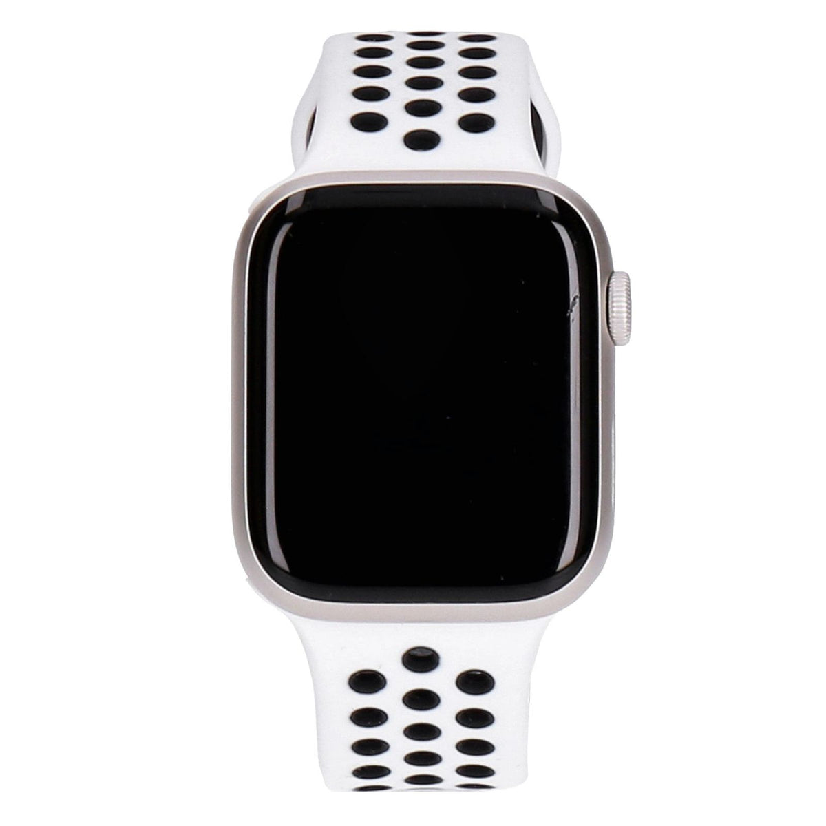 Produktbild Smartwatch - Apple Watch Series 7 Nike 45mm GPS+LTE Polarstern Aluminiumgehäuse mit Sportarmband platinum/schwarz