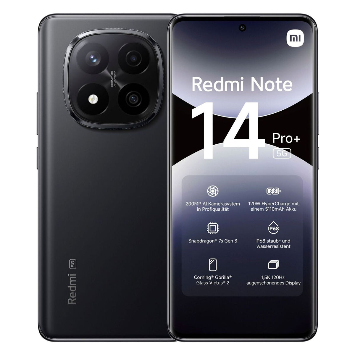 Produktbild Smartphone - Xiaomi Redmi Note 14 Pro+ 5G DS 256GB Black * Midnight Black