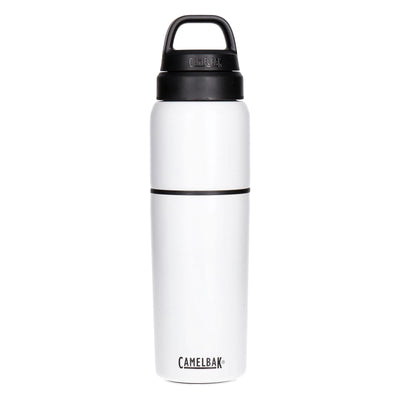 MultiBev 650ml + 500ml weiß - 2-in-1 vakuumisolierte Edelstahl-Flasche mit Becher