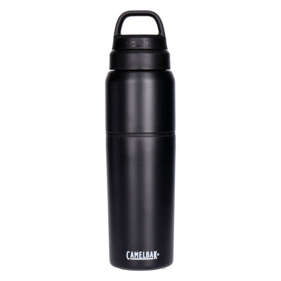 MultiBev 650ml + 500ml schwarz - 2-in-1 vakuumisolierte Edelstahl-Flasche mit Becher