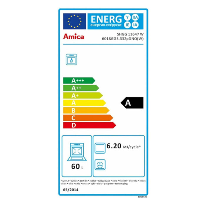 Amica SHGG 11647 W Gas-Standherd 4 Brennern Weiß