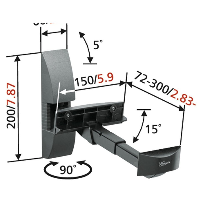 Vogel's VLB 200 Lautsprecher Wandhalter 1-Paar schwarz