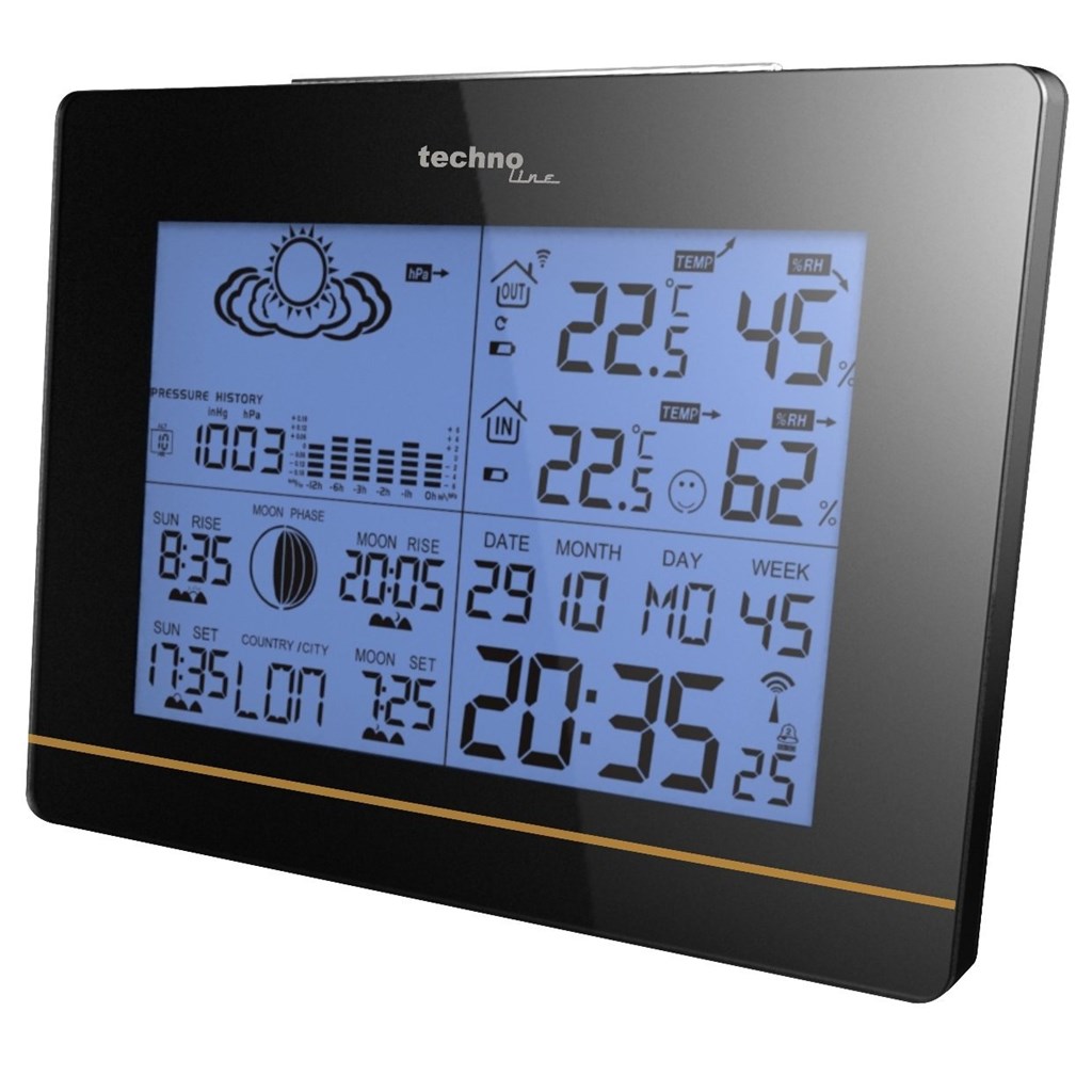 Produktbild Funkwetterstation - Technoline WS 6750 Wetterstation schwarz