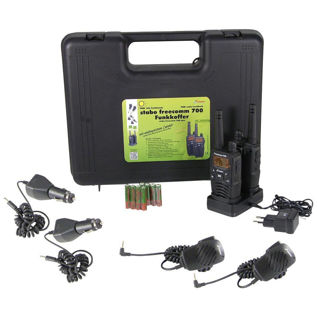 Produktbild Walkie Talkie - Stabo freecomm 700 Funkkoffer PMR Funkgerät schwarz
