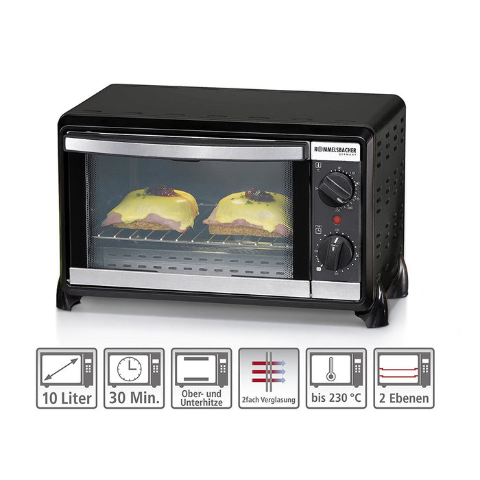 Rommelsbacher BG 950 Minibackofen 10 Liter schwarz