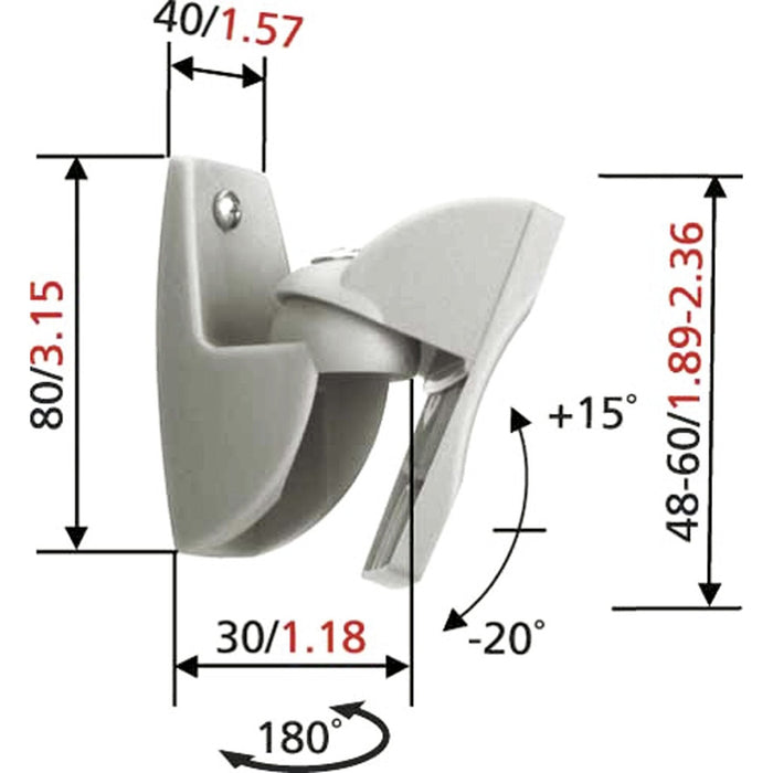 Vogel's VLB 500 Lautsprecherhalterung 2-er silber bis 5 kg