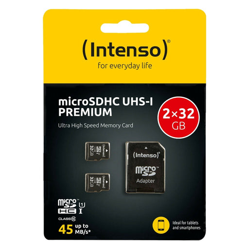 Produktbild Speicherkarte - Intenso microSDHC 32GB Doppelpack Speicherkarte UHS-1, bis zu 45 MB/s