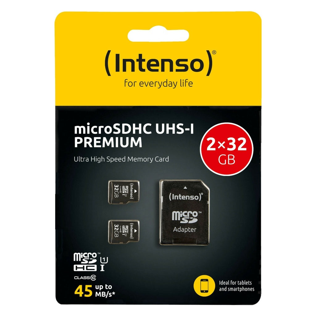 Produktbild Speicherkarte - Intenso microSDHC 32GB Doppelpack Speicherkarte UHS-1, bis zu 45 MB/s
