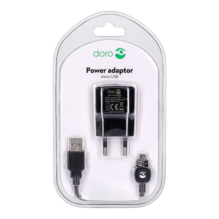 Doro Power Adapter 5V 1A inkl. Mico USB Kabel schwarz