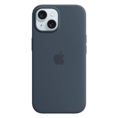 Silikon Case mit MagSafe für iPhone 15 Plus Sturmblau