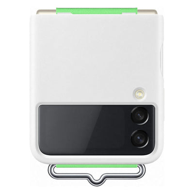 Galaxy Z Flip3 Silikon Cover mit Ring weiß