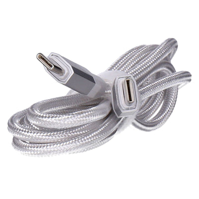 Lade- und Synchonisierungskabel 1,2 m USB-C auf USB-C Stoff ummantelt weiß