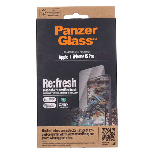 Produktbild Displayschutzglas - PanzerGlass Displayschutz Glas für Apple iPhone 15 Pro mit Einbaurahmen Ultra-Wide Fit