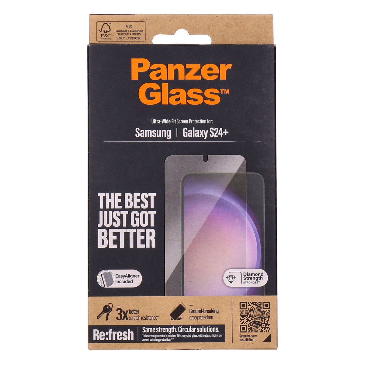 Produktbild Displayschutzglas - PanzerGlass Ultra Wide Fit Screen Protection Displayschutz passend für Samsung Galaxy S24+