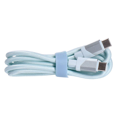 Lade- und Synchonisierungskabel 1,2 m USB-C auf USB-C Stoff ummantelt türkis