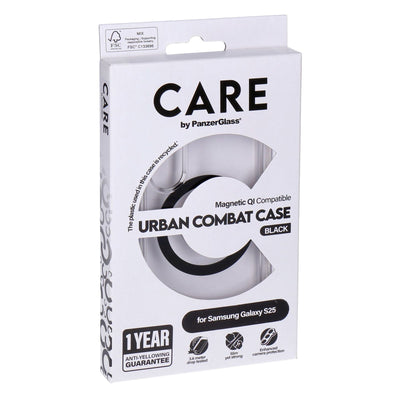Care by  Urban Combat Case Transparent / Schwarz passend für Samsung Galaxy S25