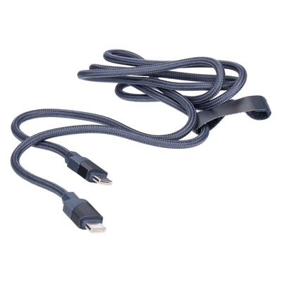 Lade- und Synchonisierungskabel 1,2 m USB-C auf USB-C Stoff ummantelt grau