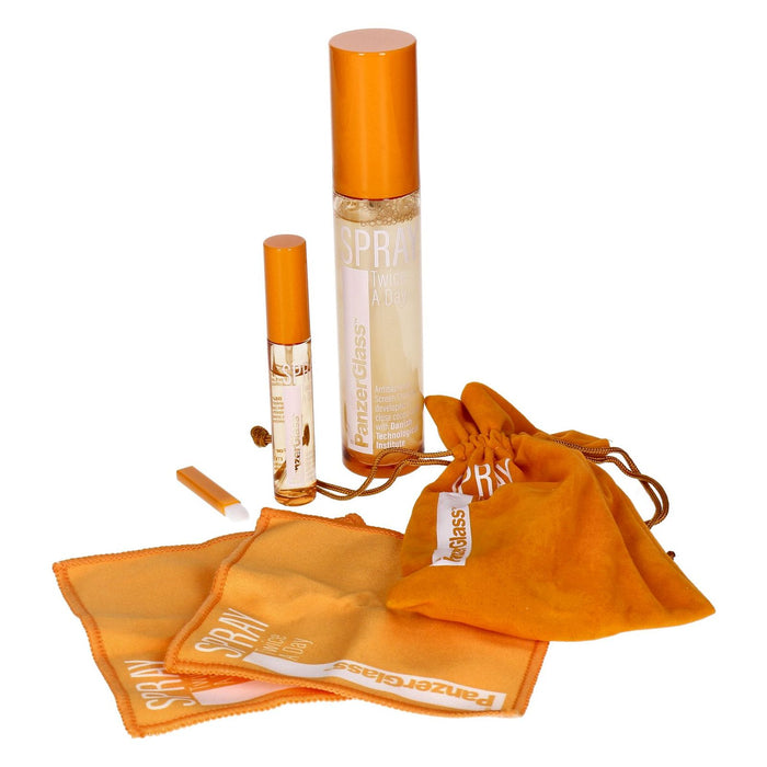 Panzerglas Spray Twice A Day Displayreiniger Spray 8 und 100ml inkl. Micorfasertuch