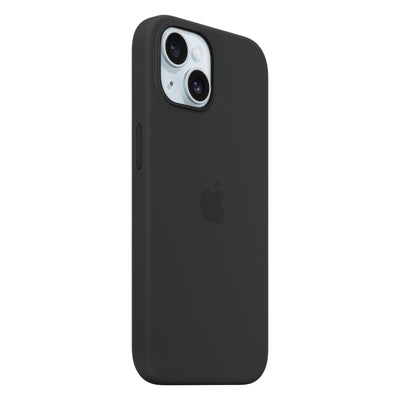 Silikon Case schwarz passend für iPhone 15 mit Magsafe
