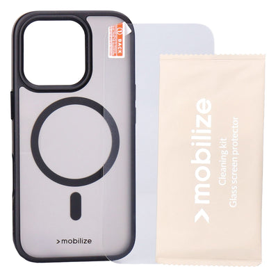 Protection Pack passend für iPhone 16 Pro Hybrid Clearblack Case und Displayschutz