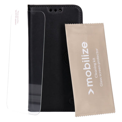 Leder Wallet schwarz passend für iPhone 16 Pro