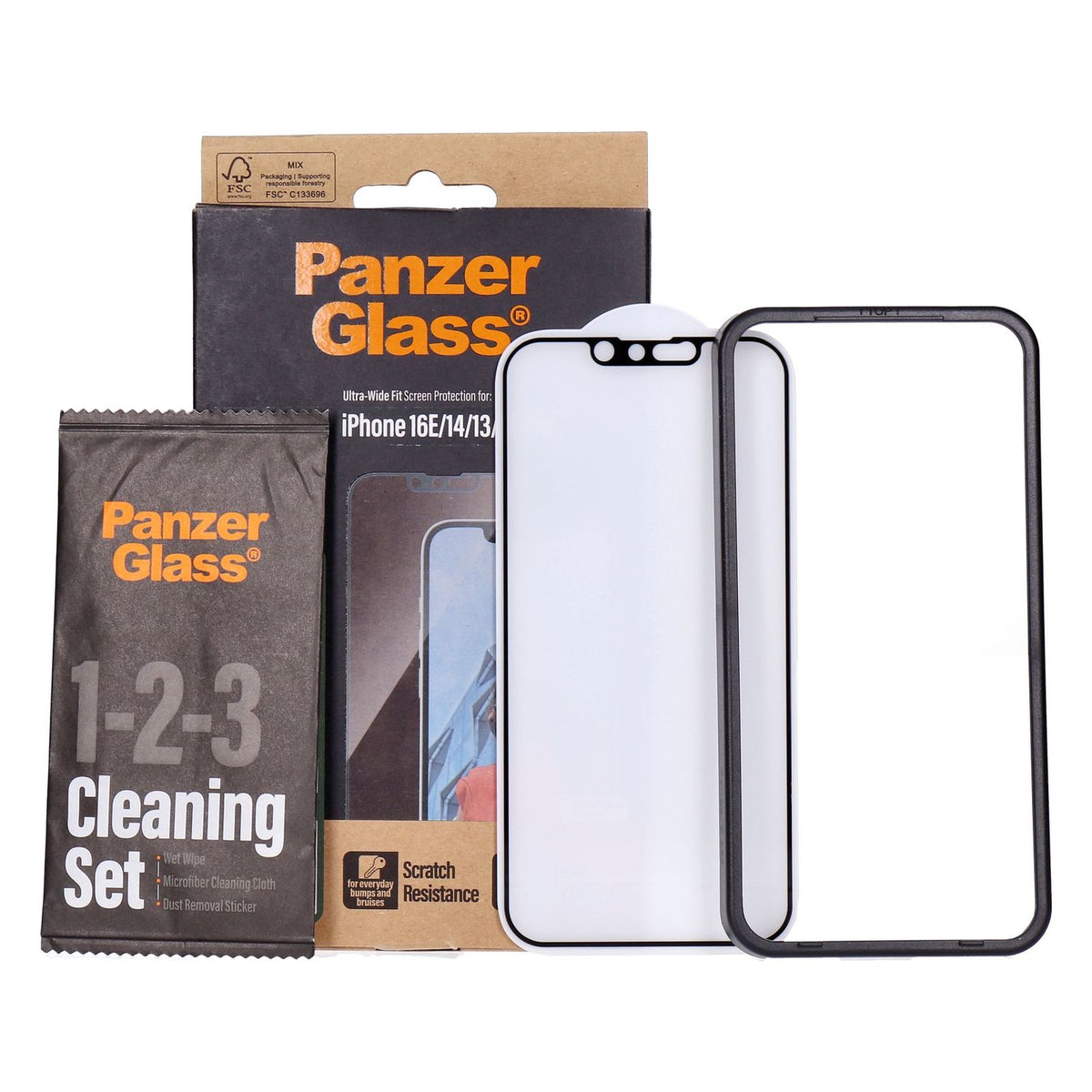 Produktbild Displayschutzglas - PanzerGlass Ultra Wide Fit Displayschutz passend für Apple iPhone 16e, 14, 13