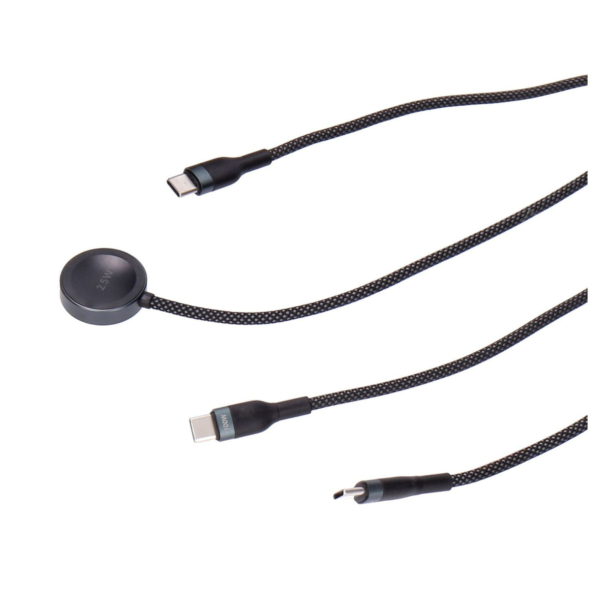 Produktbild USB-Ladegerät - SDL 3 in 1 Lade und Sync-Kabel schwarz passend für Apple Watch, Lightning und USB-C