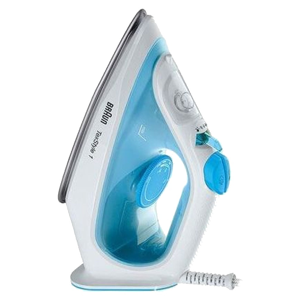 Produktbild Dampfbügeleisen - Braun TexStyle 1 Trocken- & Dampfbügeleisen Keramik-Bügelsohle 2000 W Blau, Weiß