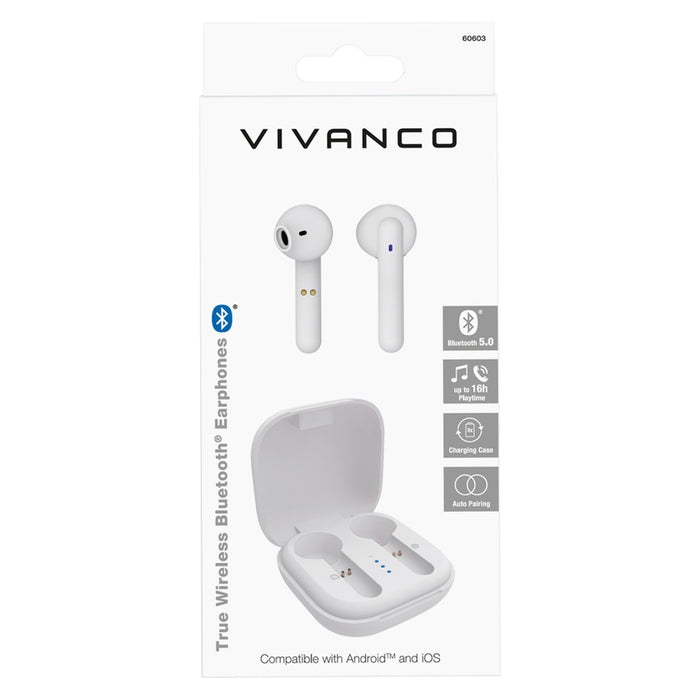 Vivanco Urban Pair Kopfhörer Kabellos im Ohr Calls/Music Bluetooth Weiß