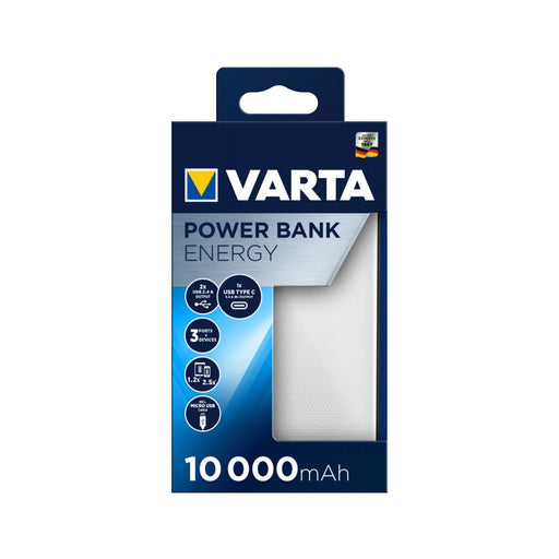 Produktbild Powerbank - Varta Energy 10000 Akkuladegerät Lithium Polymer (LiPo) 10000 mAh Schwarz, Weiß