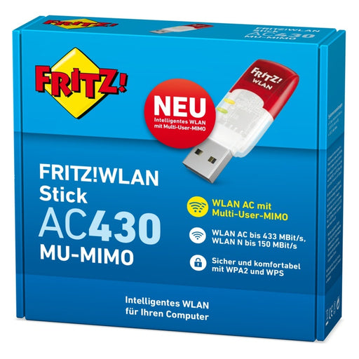 Produktbild WLAN-Adapter - AVM FRITZ!WLAN Stick AC 430 MU-MIMO 433 Mbit/s